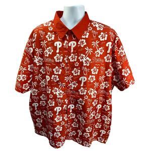 Philadelphia Phillies Chevrolet SGA Hawaiian Button Down Shirt 2XL MLB